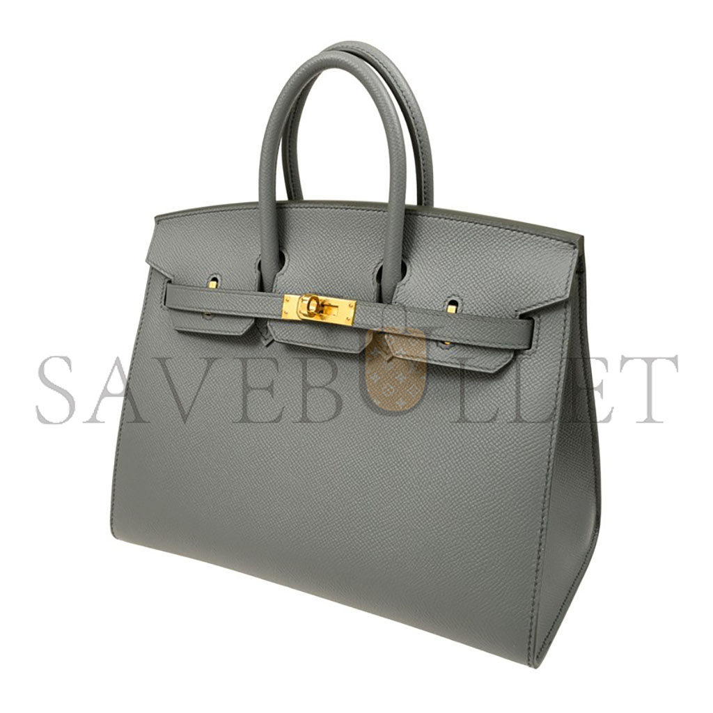 HERMES MASTER BIRKIN 25 EPSOM LEATHER ALMOND GREEN GOLD BUCKLE LUXURY BAG BK2563EPGPO (25*20*13cm)